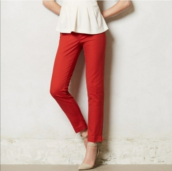 Anthropologie Cartonnier Ankle Zip Charlie Trouser Pants Tan Khaki Size 14 - Picture 5 of 12